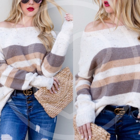 LINDLEY Stripeed Comfy Sweater - Picture 2 of 4